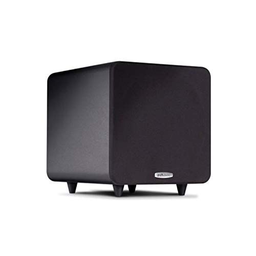  Polk Audio PSW111 8 Powered Subwoofer - Power Port Technology Up to 300 Watt Amp Big Bass in Compact Size Easy Setup with Home Theater Systems Black