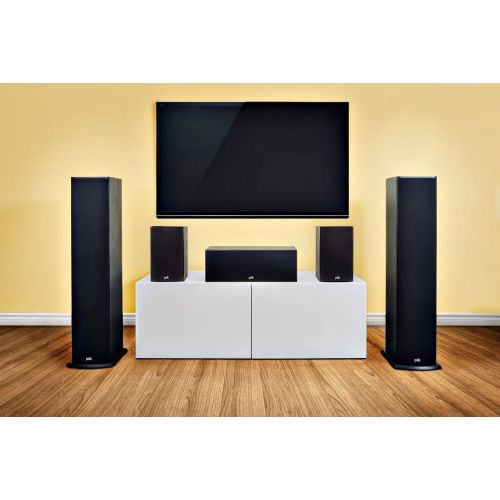  Polk Audio T15 100 Watt Home Theater Bookshelf Speakers ? Hi-Res Audio with Deep Bass Response Dolby and DTS Surround Wall-Mountable Pair, Black