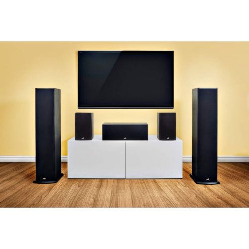  Polk Audio T15 100 Watt Home Theater Bookshelf Speakers ? Hi-Res Audio with Deep Bass Response Dolby and DTS Surround Wall-Mountable Pair, Black