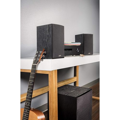  Polk Audio T15 100 Watt Home Theater Bookshelf Speakers ? Hi-Res Audio with Deep Bass Response Dolby and DTS Surround Wall-Mountable Pair, Black