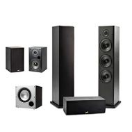 Polk Audio 5.1 Channel Home Theater System with Powered Subwoofer Two (2) T15 Bookshelf, One (1) T30 Center Channel, Two (2) T50 Tower Speakers, PSW10 Sub Alexa + HEOS
