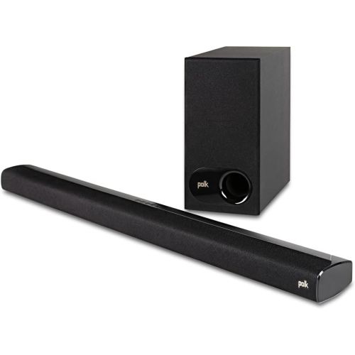 Polk Audio Signa S2 Ultra-Slim TV Sound Bar Works with 4K & HD TVs Wireless Subwoofer Includes HDMI & Optical Cables Bluetooth Enabled, Black