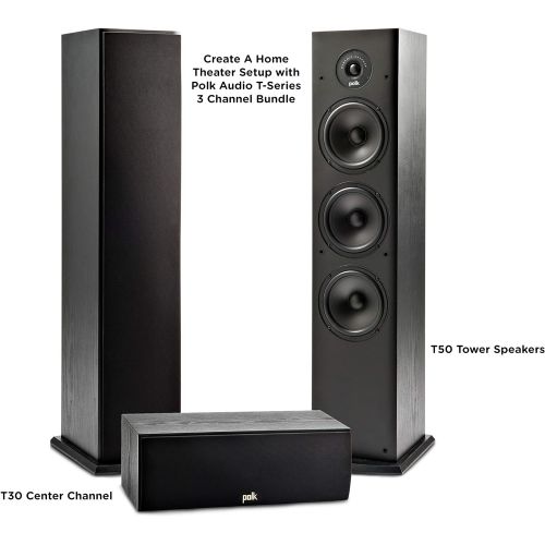  Polk Audio T Series 3 Channel Home Theater Bundle Includes One (1) T30 Center Channel & Two (2) T50 Tower Speakers Dolby and DTS Surround