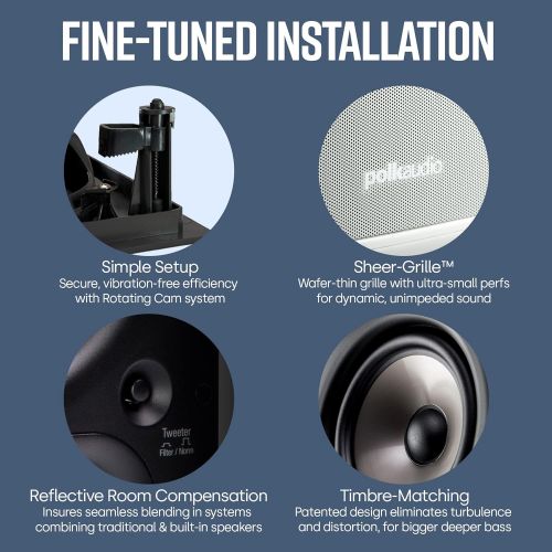  Polk Audio 265-RT 3-way In-Wall Speaker - The Vanishing Series Easily Fits in Ceiling/Wall High-Performance Audio - Use in Front, Rear or as Surrounds With Power Port & Paintable G