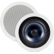 Polk Audio RC80i 2-way Premium In-Ceiling 8 Round Speakers, Set of 2 Perfect for Damp and Humid Indoor/Outdoor Placement - Bath, Kitchen, Covered Porches (White, Paintable-Grille)