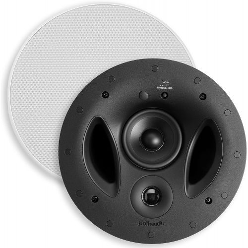  Polk Audio 90-RT 3-Way In-Ceiling Speaker - The Vanishing Series Perfect for Mains, Rear or Side Surrounds Paintable Wafer-Thin Sheer Grille Dual Band-Pass Bass Ports for Low Frequ