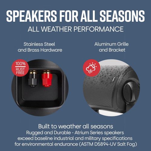  [아마존베스트]Polk Audio Atrium 5 Outdoor Speakers with Powerful Bass (Pair, Black) - All-Weather Durability | Broad Sound Coverage | Speed-Lock Mounting System