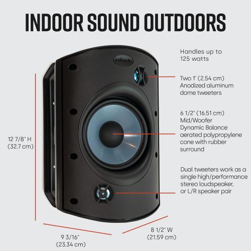  [아마존베스트]Polk Audio Atrium 8 SDI Flagship Outdoor All-Weather Speaker (Black) - Use as Single Unit or Stereo Pair | Powerful Bass & Broad Sound Coverage