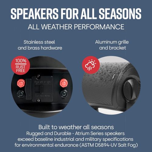  [아마존베스트]Polk Audio Atrium 8 SDI Flagship Outdoor All-Weather Speaker (Black) - Use as Single Unit or Stereo Pair | Powerful Bass & Broad Sound Coverage