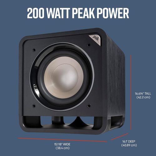  [아마존베스트]Polk Audio HTS 10 Powered Subwoofer with Power Port Technology | 10” Woofer, up to 200W Amp | For the Ultimate Home Theater Experience | Modern Sub that Fits in any Setting | Washe