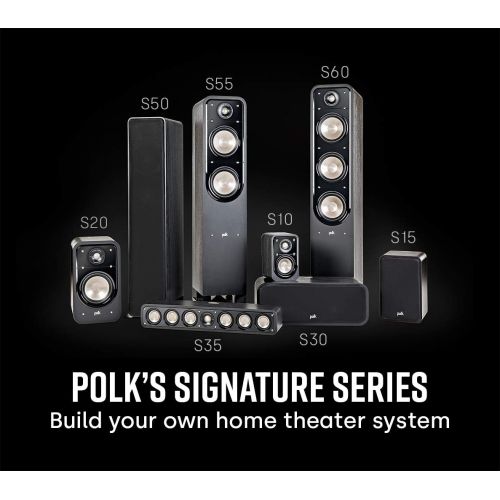  Polk Audio Signature Series S10 Bookshelf Speakers (Pair, Black) ? 4” Driver, Surround Sound, Power Port Technology, Detachable Magnetic Grille (Discontinued by Manufacturer)