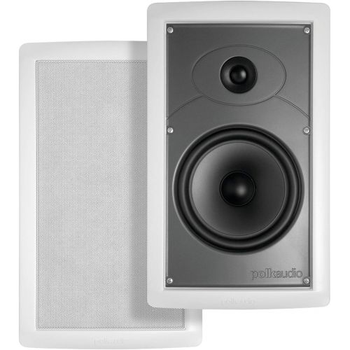  Polk Audio IW65 In-Wall Speaker, Moisture Resistant Design for Damp and Humid Indoor/Outdoor Placement - Bath, Kitchen, Covered Porches (White, Paintable-Grille)