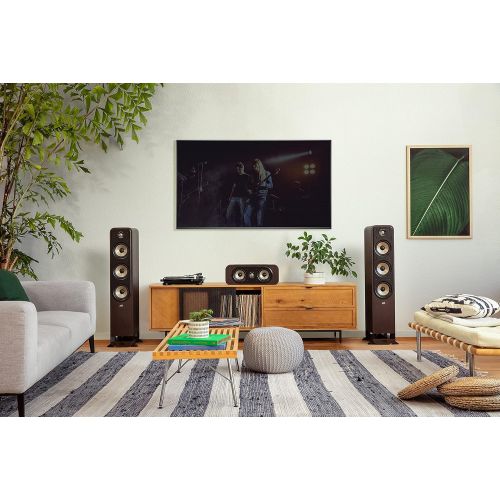  Polk Audio Polk Signature Elite ES30 Center Channel Speaker - Hi-Res Audio Certified and Dolby Atmos & DTS:X Compatible, 1 Tweeter & Two 5.25 Woofers, Dual Power Port for Effortless Bass, Con