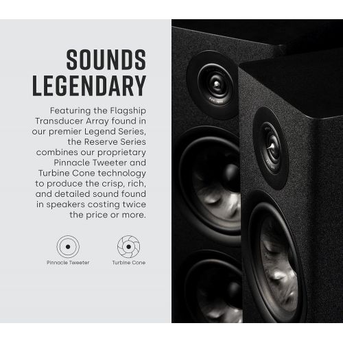  Polk Audio Polk Reserve Series R400 Large Center Channel Loudspeaker, New 1 Pinnacle Ring Tweeter & Dual 6.5 Turbine Cone Woofers, Hi-Res Certified, Dolby Atmos & IMAX Enhanced