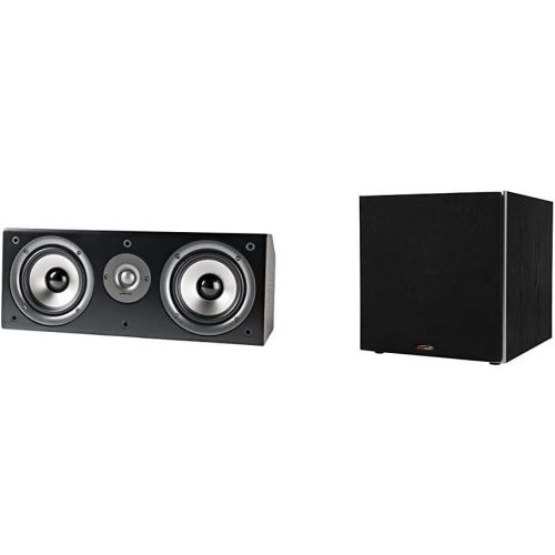  Polk Audio CS1 Sound Speakers, Black & Polk Audio PSW10 Floor Standing Subwoofer, Black