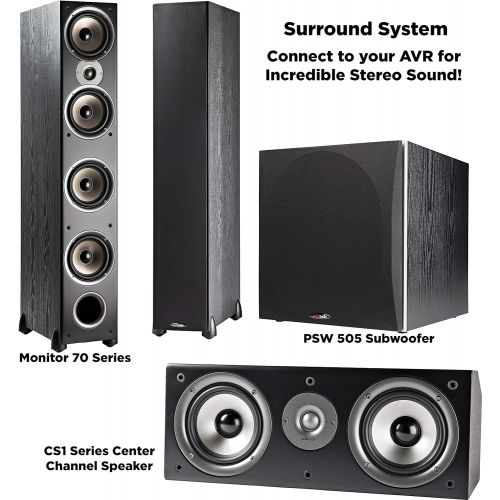  Polk Audio CS1 Sound Speakers, Black & Polk Audio PSW10 Floor Standing Subwoofer, Black