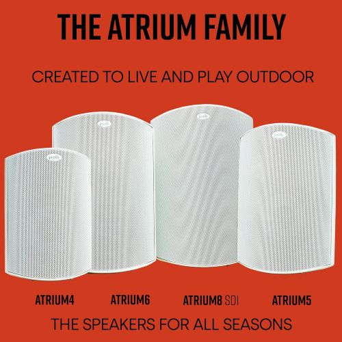  Polk Audio Atrium 8 SDI Flagship Outdoor All-Weather Speaker (White) - Use as Single Unit or Stereo Pair Powerful Bass & Broad Sound Coverage