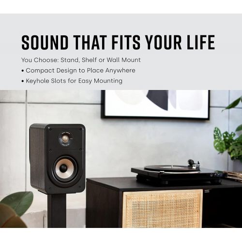  Polk Audio Polk Signature Elite ES10 Surround Loudspeaker - Hi-Res Audio Certified, Dolby Atmos & DTS:X Compatible, 1 Tweeter & 4 Woofer, Power Port Technology for Effortless Bass (Pair, Stun