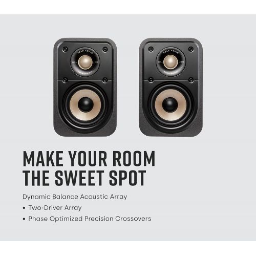  Polk Audio Polk Signature Elite ES10 Surround Loudspeaker - Hi-Res Audio Certified, Dolby Atmos & DTS:X Compatible, 1 Tweeter & 4 Woofer, Power Port Technology for Effortless Bass (Pair, Cont