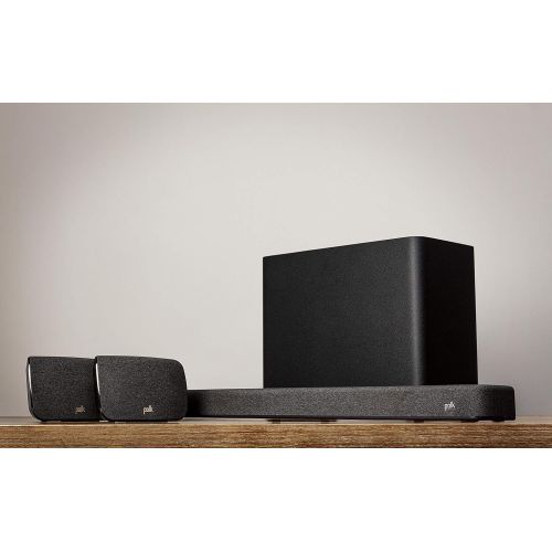  Polk Audio React Sound Bar, Dolby & DTS Virtual Surround Sound, Next Gen Alexa Voice Engine with Calling & Messaging Built-in, Expandable to 5.1 with Matching React Subwoofer & SR2