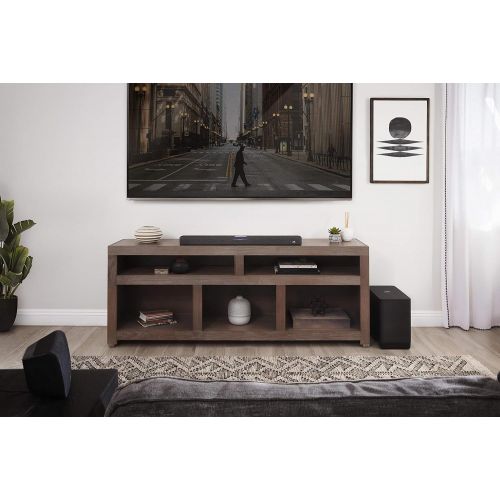  Polk Audio React Sound Bar, Dolby & DTS Virtual Surround Sound, Next Gen Alexa Voice Engine with Calling & Messaging Built-in, Expandable to 5.1 with Matching React Subwoofer & SR2