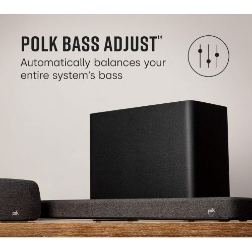  Polk Audio Polk React 7 Wireless Subwoofer - Designed to Add Deep, Impactful Bass to Polk React Soundbar, Bass Adjust EQ, Amazon Alexa Compatible