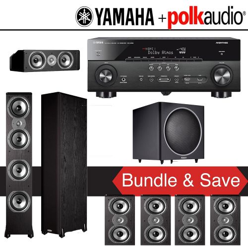  Polk Audio TSi 500 7.1-Ch Home Theater System with Yamaha AVENTAGE RX-A760BL 7.2-Ch Network AV Receiver