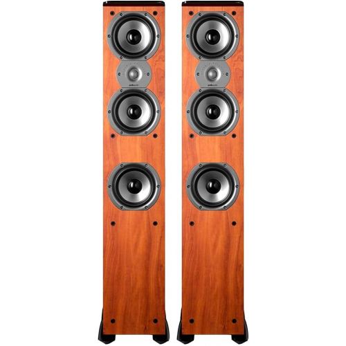  Polk Audio TSi400 4-Way Tower Speakers with Three 5-14 Drivers - Pair (Black)