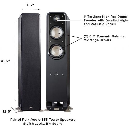  Polk Audio Signature S55 American HiFi Home Theater Tower Speaker