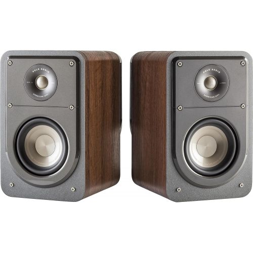  Polk Audio Signature Series S15 American Hi-Fi Home Theater Small Bookshelf Speakers - Pair (Classic Brown Walnut)