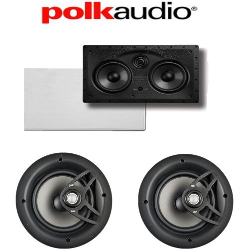  Polk Audio V80 + 255C-RT 3.0 Vanishing Series High Performance In-Wall  In-Ceiling Speaker Package