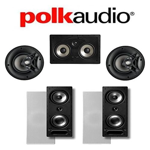  Polk Audio 265-RT + Polk Audio V60 + Polk Audio 255C-RT 5.0 Vanishing Series In-Wall  In-Ceiling Home Theater System