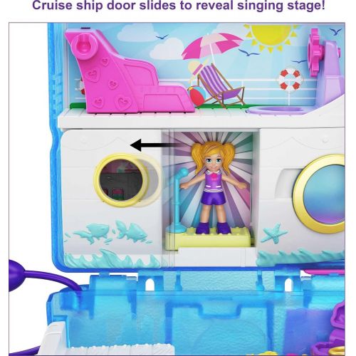  Polly Pocket Pocket World Sweet Sails Cruise Ship Compact with Fun Reveals, Micro Polly and Lila Dolls and Jet Ski Accessory, for Ages 4 and Up [Amazon Exclusive]