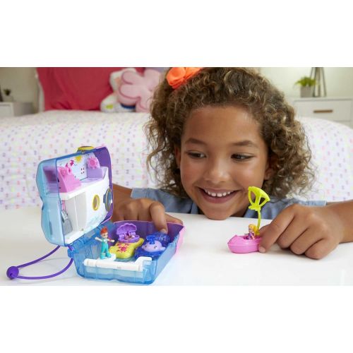  Polly Pocket Pocket World Sweet Sails Cruise Ship Compact with Fun Reveals, Micro Polly and Lila Dolls and Jet Ski Accessory, for Ages 4 and Up [Amazon Exclusive]