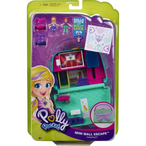 마텔 Polly Pocket Pocket World Mini Mall Escape Compact with Surprise Reveals, Micro Dolls & Accessories [Amazon Exclusive]