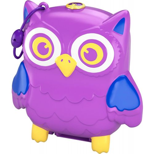  Polly Pocket Pocket World Owlnite Campsite Compact with Fun Reveals, Micro Polly and Shani Dolls, Boat and Sticker Sheet for Ages 4 and Up [Amazon Exclusive]