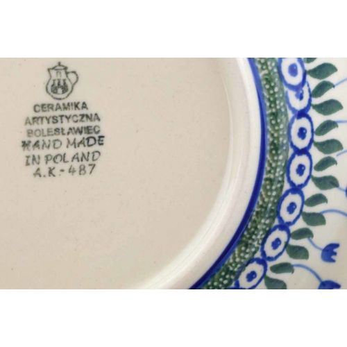  Polmedia Polish Pottery Polish Pottery 9¼-inch Pasta Bowl made by Ceramika Artystyczna (Water Tulip Theme) + Certificate of Authenticity