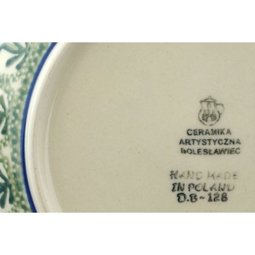  Polmedia Polish Pottery Polish Pottery Pasta Bowl 8-inch made by Ceramika Artystyczna (Blue Daisy Circle)