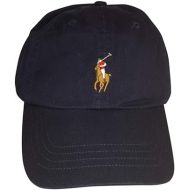 Polo Ralph Lauren Men`s Leather Strap Embroidered Chino Baseball Cap (One Size, Navy (Multi Pony))