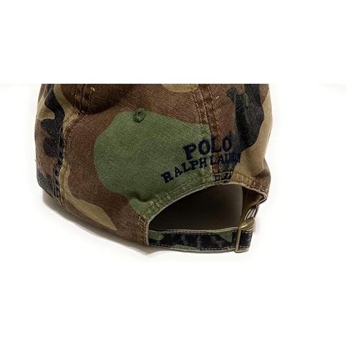 폴로랄프로렌 Polo Ralph Lauren Mens Teddy Bear Adjustable Ball Cap Hat (Camo/Flag Bear)