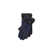 Poloe Ralph Lauren POLO Ralph Lauren Mens Leather Driving Quilted Gloves Brown Navy S