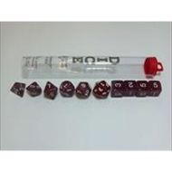 Poly Set Red w/White (10) MINT/New by Koplow Games