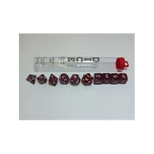  Poly Set Red wWhite (10) MINTNew by Koplow Games