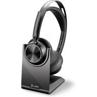 Poly Voyager Focus 2 UC Bluetooth Headset with Stand, Black, Unisex