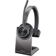 Plantronics Poly - Voyager 4310 UC Wireless Headset + Charge Stand Single-Ear Headset w/Mic - Connect to PC/Mac via USB-A Bluetooth Adapter, Cell Phone via Bluetooth -Works with Teams, Zoom &More