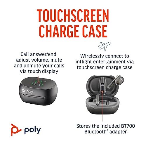  Poly Voyager Free 60+ UC True Wireless Earbuds (Plantronics) - Noise-Canceling Mics for Clear Calls - ANC - Smart Charge Case w/Touch Controls-Works w/iPhone,Android,PC/Mac,Zoom,Teams-Amazon Exclusive