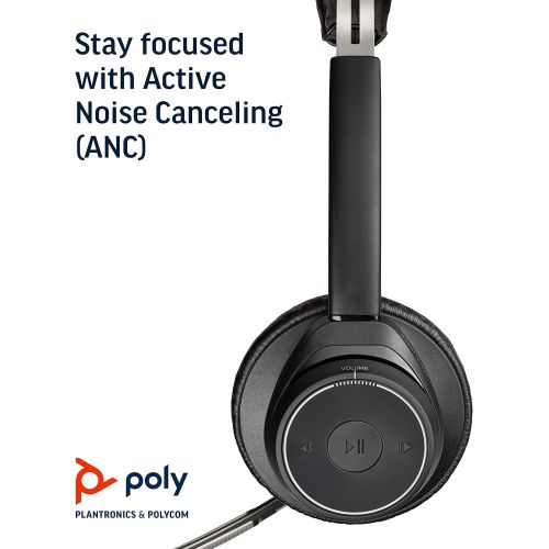  [아마존베스트]Plantronics Voyager Focus UC Bluetooth USB B825 202652-01 Headset with Active Noise Cancelling