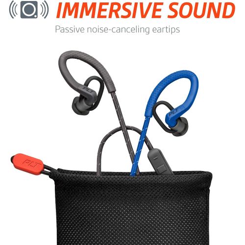  Poly (Plantronics + Polycom) Plantronics BackBeat FIT 350 Wireless Headphones, Stable, Ultra Light, Sweatproof In Ear Workout Headphones, Blue