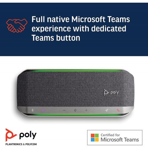  Poly (Plantronics + Polycom) Poly Sync 40+ Bluetooth Smart Speakerphone (Plantronics) Flexible Work Spaces Connect to PC/Mac via Included BT600 Dongle & Smartphones via Bluetooth Works with Teams (Cert