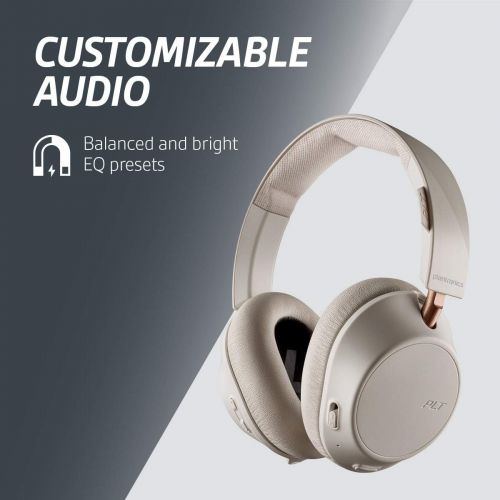  Poly (Plantronics + Polycom) Plantronics BackBeat GO 810 Wireless Headphones, Active Noise Canceling Over Ear Headphones, Navy Blue